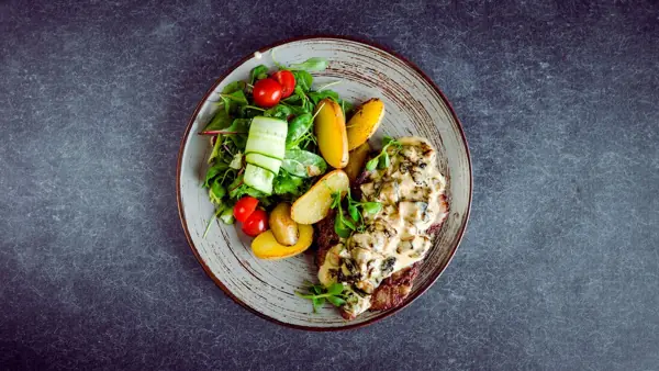 Cognac-flambéed beef