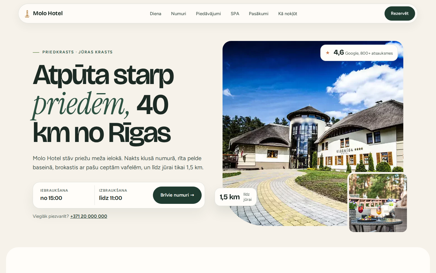 Molo Hotel Priedes priekšskatījums